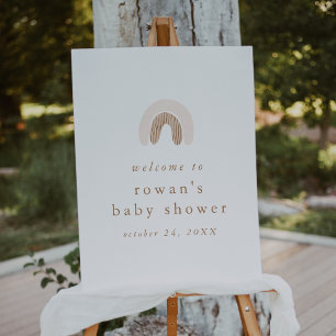 ROWAN Girl Boho Rainbow Baby Shower Welcome Sign