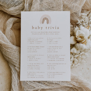 ROWAN Girl Rainbow Baby Shower Trivia Game Card