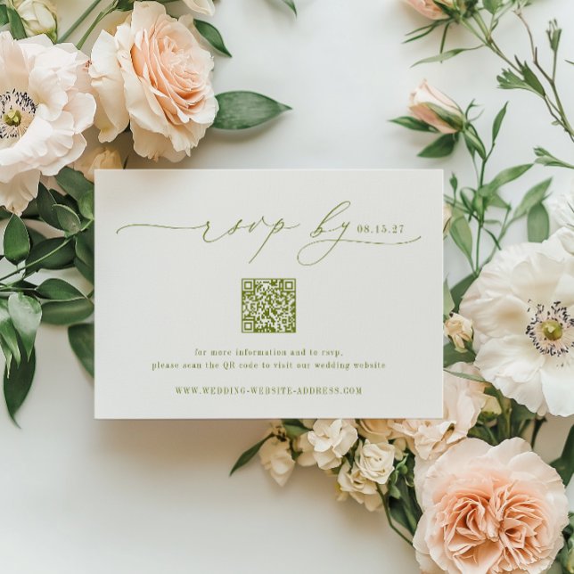 ROWAN Minimalist Wedding QR Code RSVP Card (Creator Uploaded)