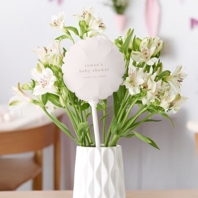 ROWAN Pink Gold Boho Minimal Simple Baby Shower Balloon (ROWAN Pink Gold Boho Minimal Simple Baby Shower Balloon)