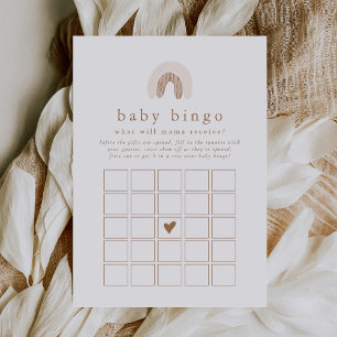 ROWAN Rainbow Baby Bingo Baby Shower Game Card