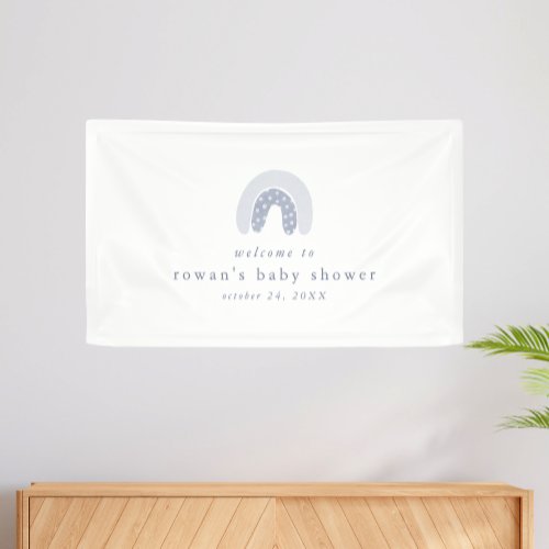 ROWAN Summer Boy Blue Boho Rainbow Baby Shower Banner