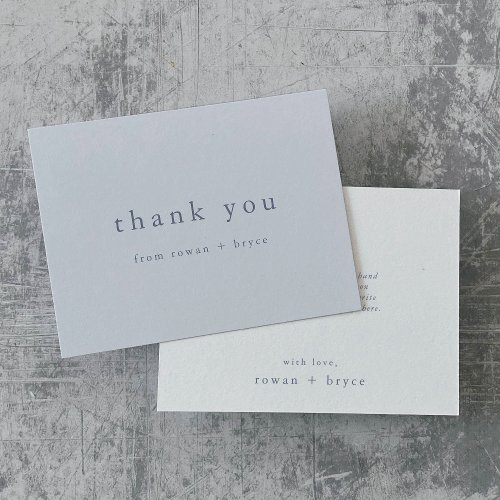 ROWAN Unique Classic Blue Minimalist Modern Simple Thank You Card