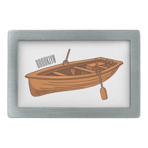 Rowboat cartoon illustration  belt buckle