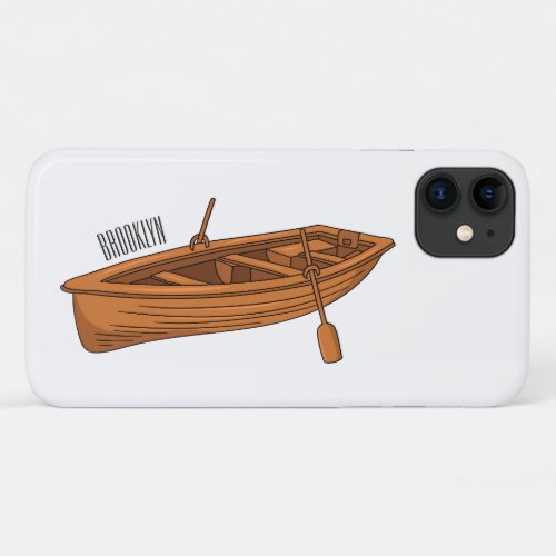 Rowboat cartoon illustration iPhone 11 case