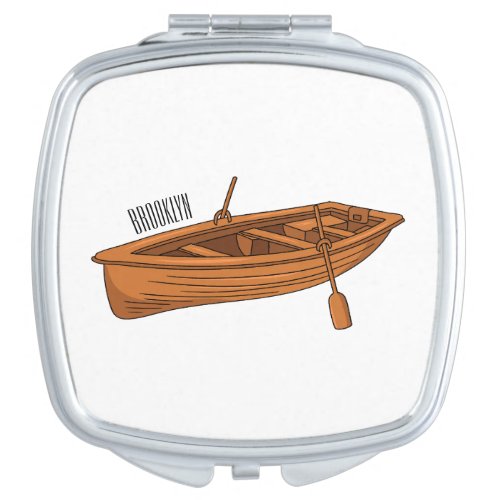 Rowboat cartoon illustration compact mirror