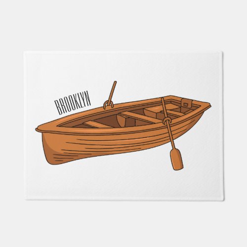 Rowboat cartoon illustration doormat