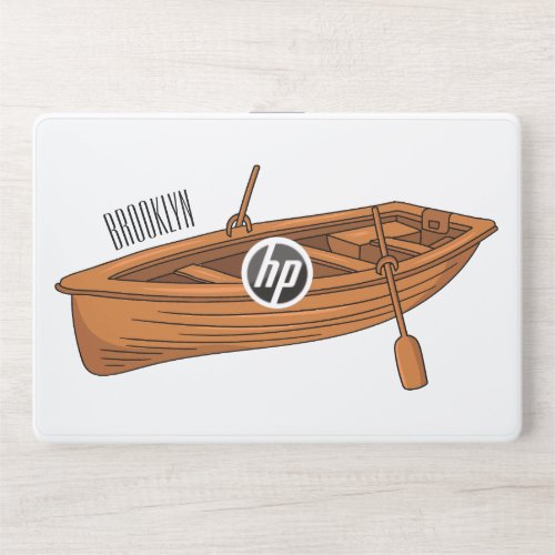 Rowboat cartoon illustration  HP laptop skin