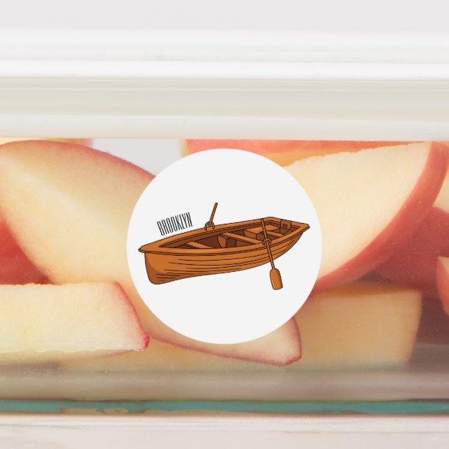 Rowboat cartoon illustration labels (Affixed)