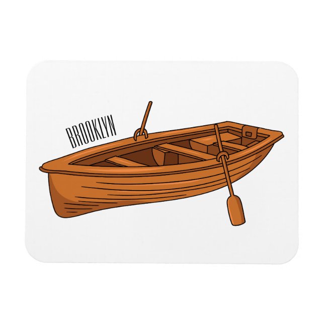 Rowboat cartoon illustration magnet (Horizontal)
