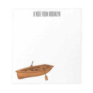 Rowboat cartoon illustration notepad