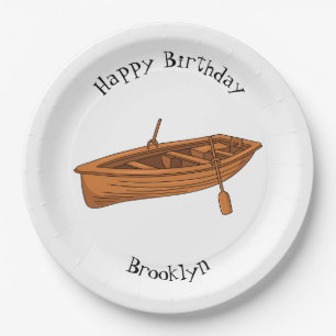 Rowboat cartoon illustration paper plates