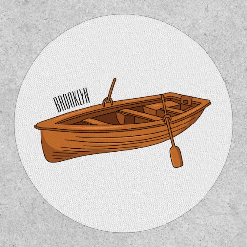 Rowboat cartoon illustration patch