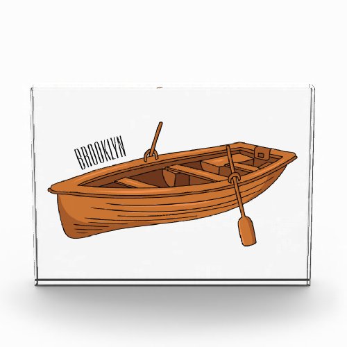 Rowboat cartoon illustration photo block