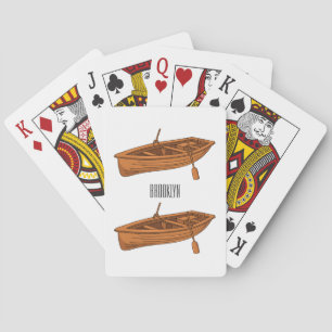 Rowboat cartoon illustration poker cards