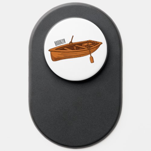 Rowboat cartoon illustration PopSocket