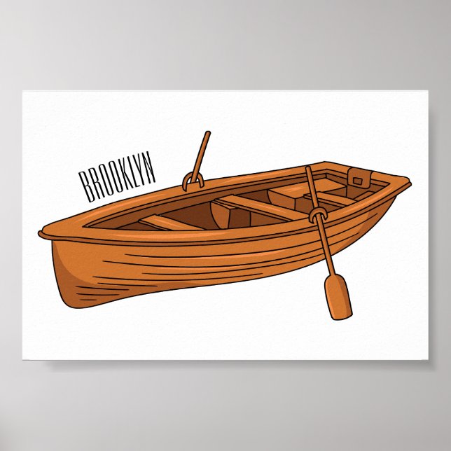 Rowboat cartoon illustration poster (Front)