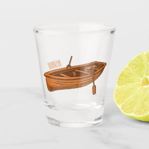 Rowboat cartoon illustration shot glass