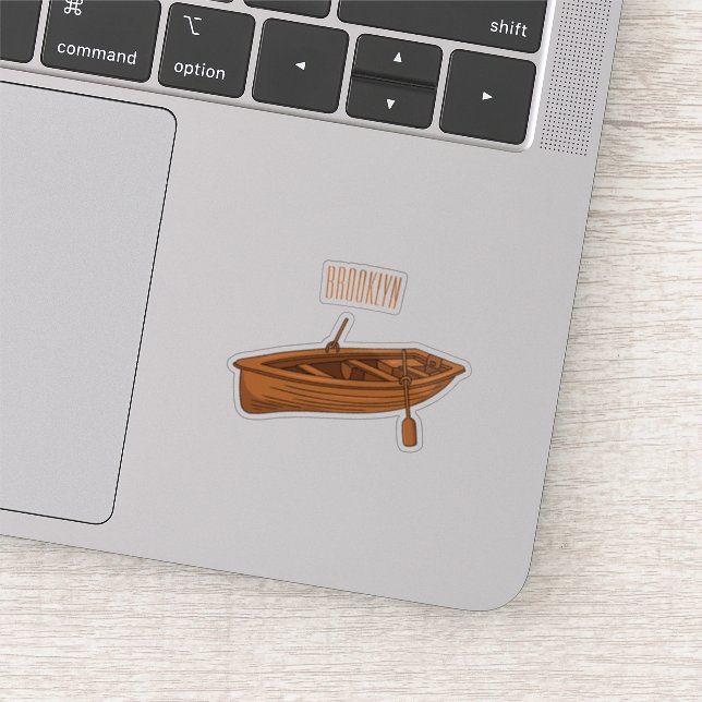 Rowboat cartoon illustration sticker (Detail)