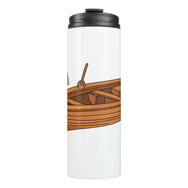 Rowboat cartoon illustration thermal tumbler (Front)