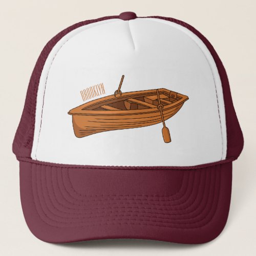 Rowboat cartoon illustration  trucker hat