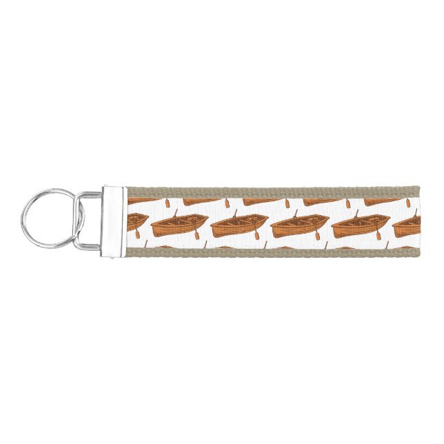 Rowboat cartoon illustration  wrist keychain (Keys on Left)