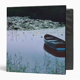 Rowboat on small lake surrounded by water 3 ring binder
