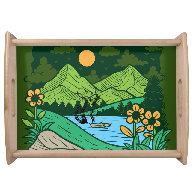 Rowboat On Water -Tentacles Serving Tray (Front)