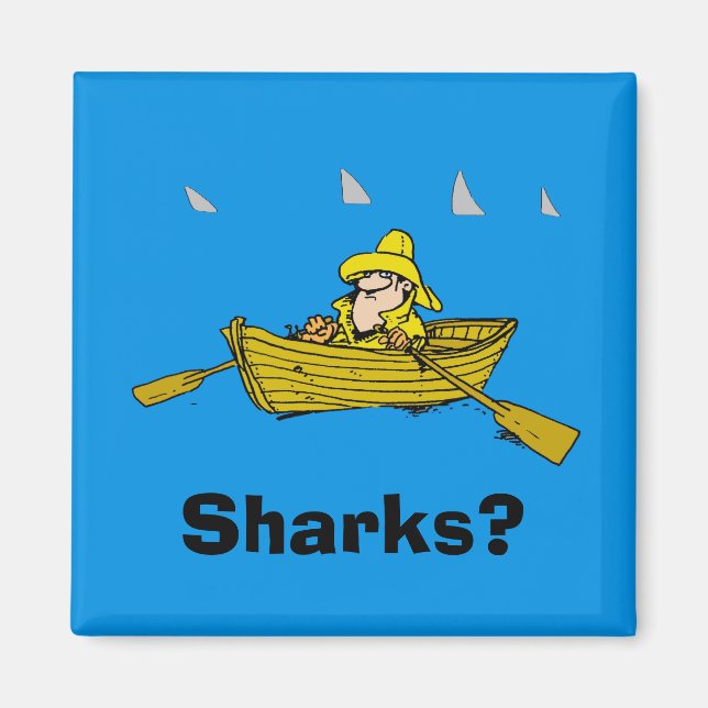 Rowboat & Sharks Magnet (Front)