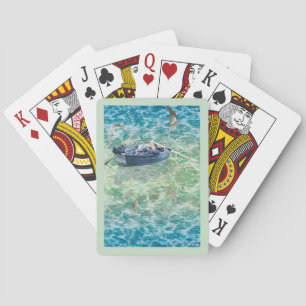 Rowboat Trout Fishing & Osprey Hawk Fishing Too! Poker Cards