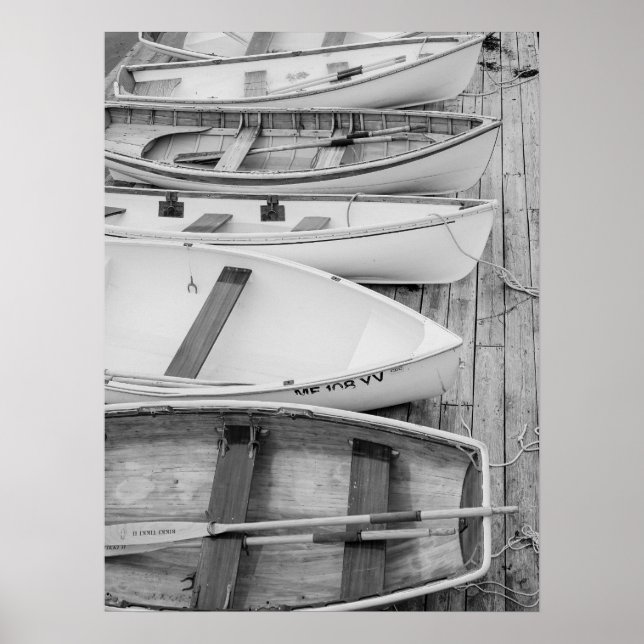 Rowboats Docked Classic Nautical Poster (Front)