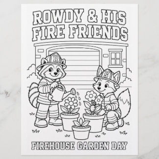 Rowdy and Scout Firehouse Garden Day Coloring Page