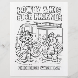 Rowdy and Tucker Firehouse Wash Day Coloring Page