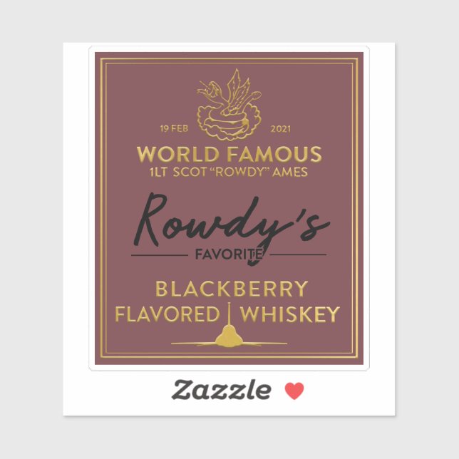 Rowdy's Whiskey Label Sticker (Sheet)