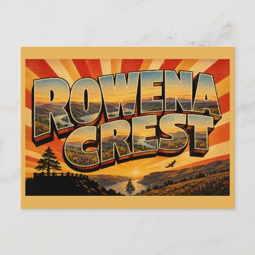 Rowena Crest Oregon Columbia River Gorge Art Postcard