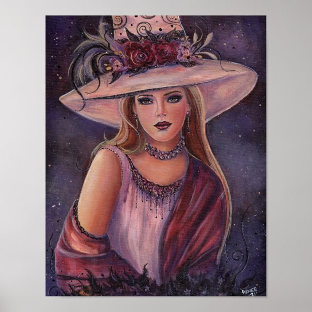 Rowena Halloween witch art by Renee Lavoie Poster (Front)