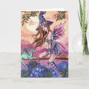 Rowenia - Witch and Dragon Card