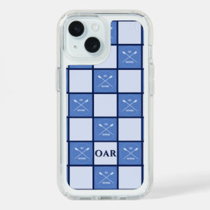 Rowers crossed oars initials blue iPhone 15 case