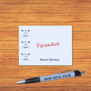 Rowers oar inspiring smart blue personalized post-it notes
