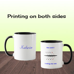 Rowing 2-sided custom name Bow 2 crew Coffee Mug