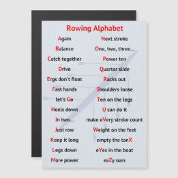 Rowing Alphabet A to Z magnetic card
