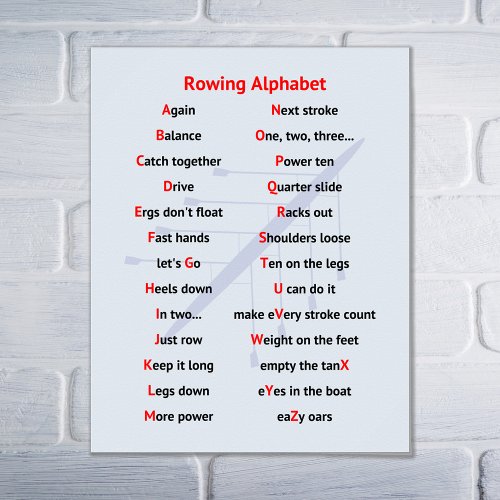 Rowing Alphabet fun A to Z sports Poster