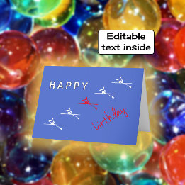 Rowing blue happy birthday card