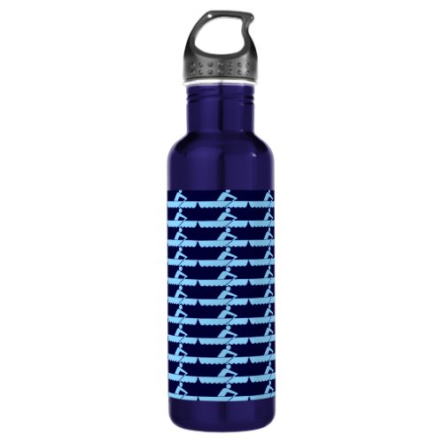 Rowing_BlueBkg Stainless Steel Water Bottle