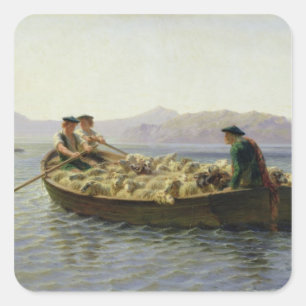 Rowing-Boat, 1863 Square Sticker