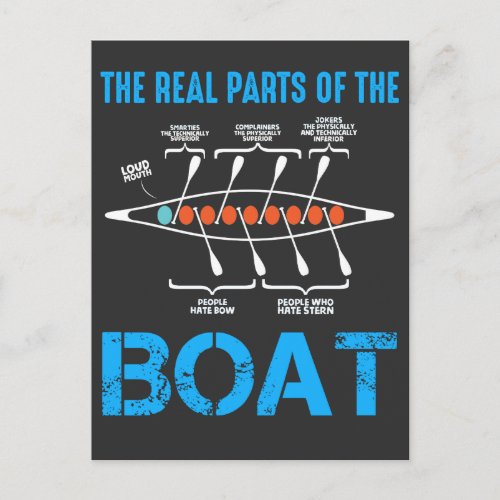 Rowing boat Gift for rower canoe kayak Water sport Postcard