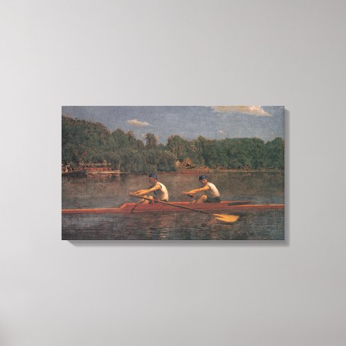 Rowing Boat Race on the River by Thomas Eakins Canvas Print