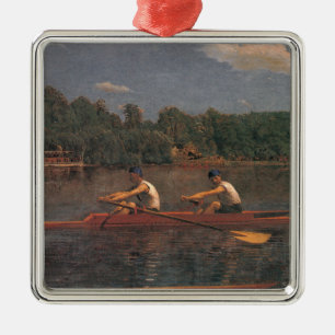 Rowing Boat Race on the River (by Thomas Eakins) Metal Ornament