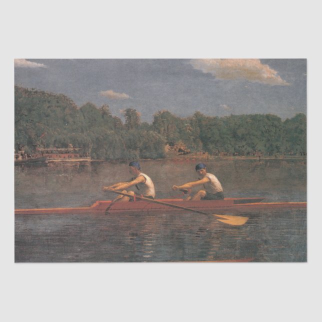 Rowing Boat Race on the River Tissue Paper (Front)