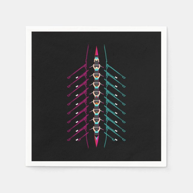 Rowing Boat Rower Rowing Sport Napkins (Front)